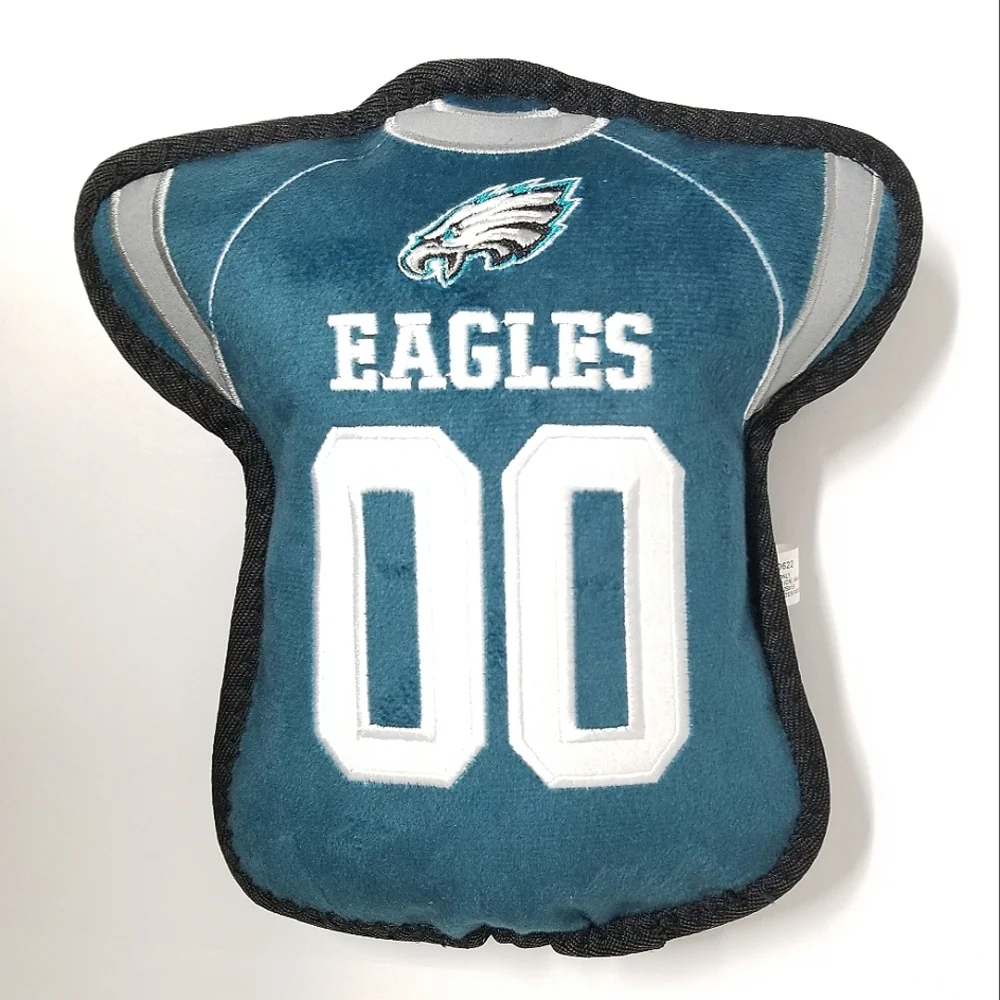 Pets First NFL Philadelphia Eagles Jersey Tough Squeaker Dog Toy NWOT